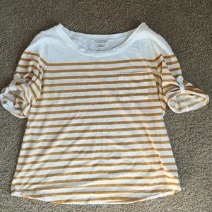Mustard and white stripes