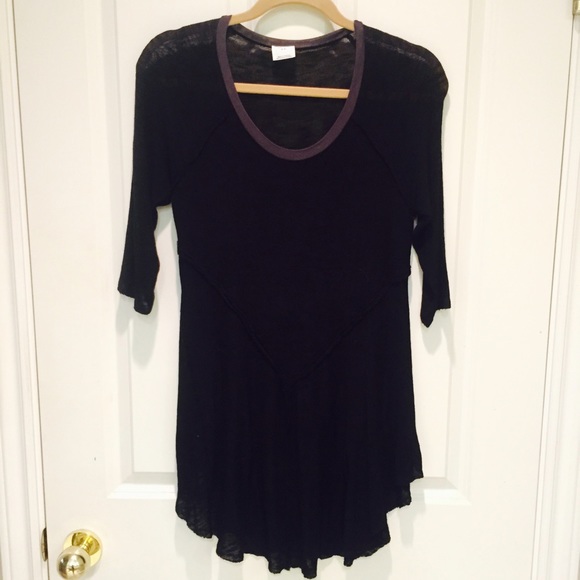 FREE PEOPLE BLACK KNIT TOP