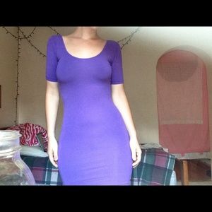 Purple tight fitting tube dress