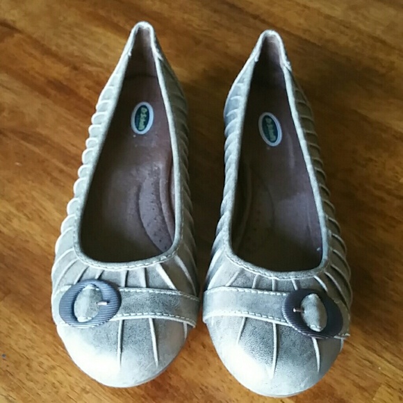 Dr Scholls metallic flats