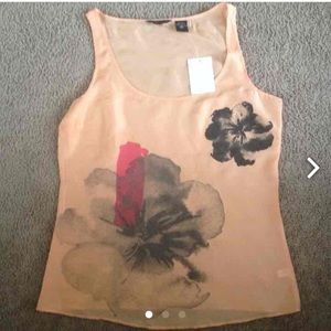 Peach Flowered Tank