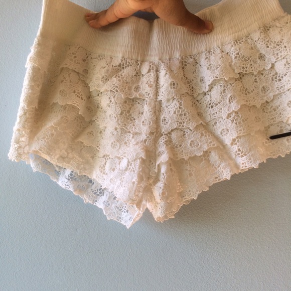 White lace shorts!