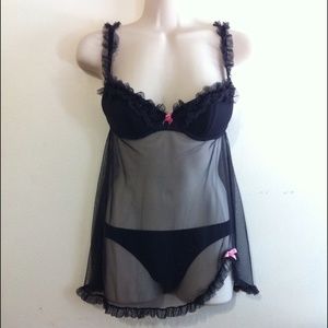 Victoria's Secret 34B Black Lingerie