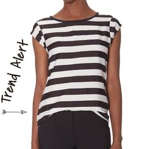 THE LIMITED- stripe top with zipper detail
