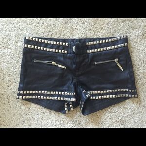 Guess premium black denim with studs shorts