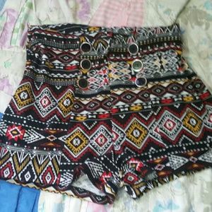 High wasted Aztec shorts