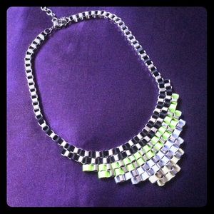 Black, Lime Green, White Cato Necklace