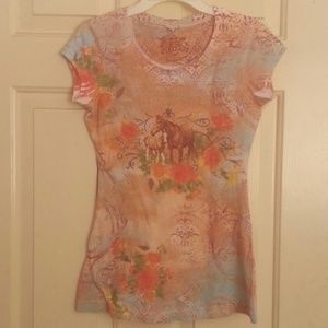Horse and Roses Top