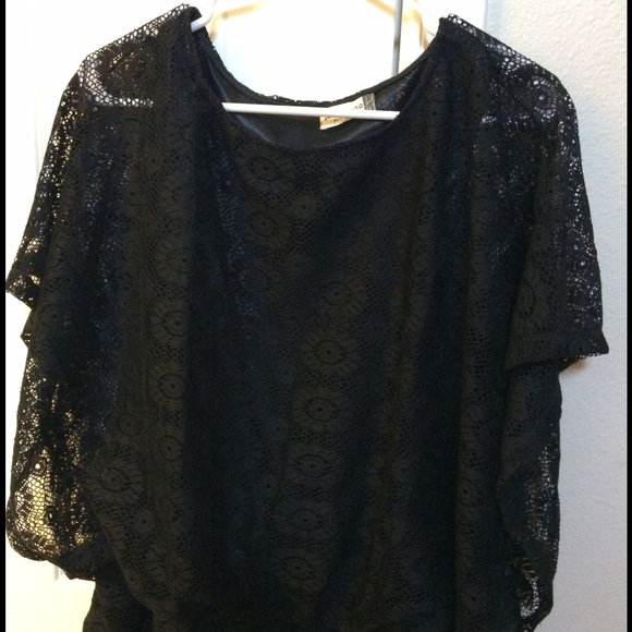 Black lace peasant top.