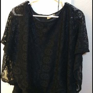Black lace peasant top.