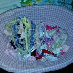 A bundle of little girls hair accessories