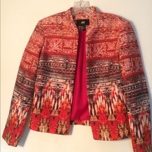 Red multi colored blazer