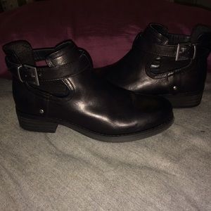 Black strap booties