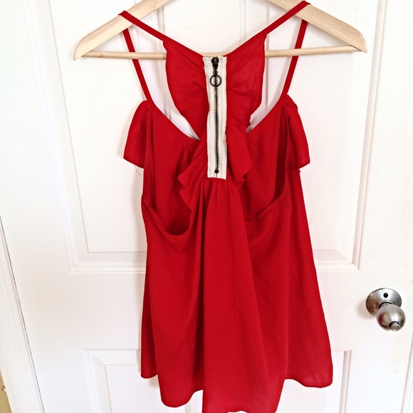 Red Ruffle Tank Top - Picture 3 of 3