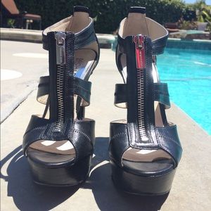 Michael Kors Heels Black with Silver Zipper