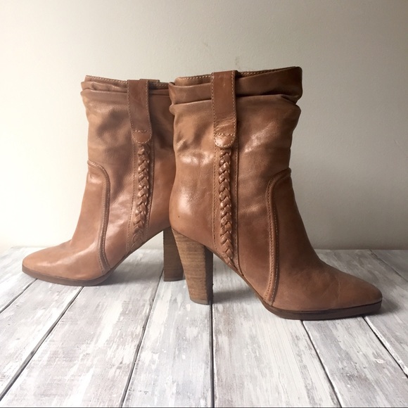 7 FOR ALL MANKIND Pierce Taupe Ankle Boot Heel