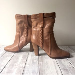 7 FOR ALL MANKIND Pierce Taupe Ankle Boot Heel
