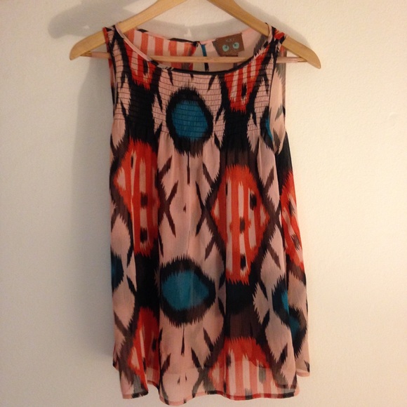 Multi colored sheer top