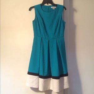 Blue white and black dress