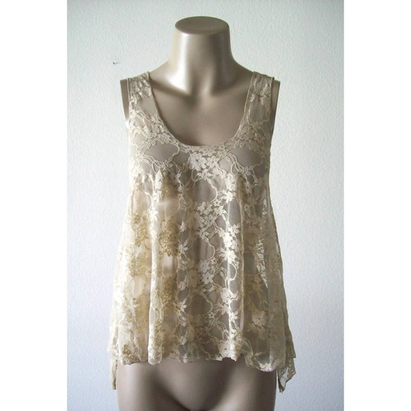 🚫SOLD🚫 Vintage Style Taupe Lace Sheer Draping - Picture 2 of 4
