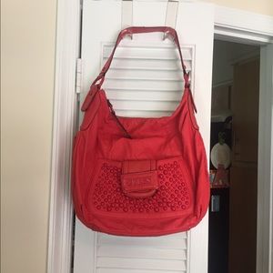 Guess Large Red Hobo Bag