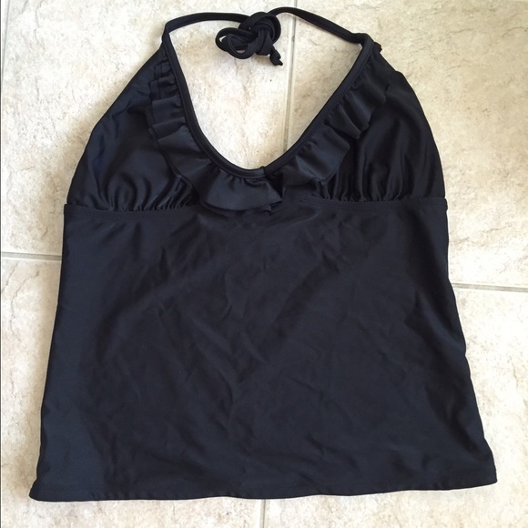 Sz large old navy ruffle tanking top euc black
