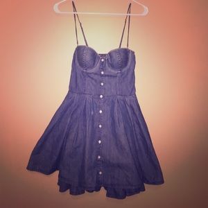 Denim halter dress
