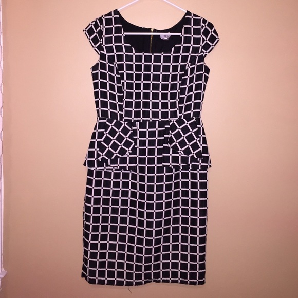 Black and White Peplum Dress