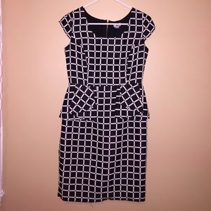 Black and White Peplum Dress