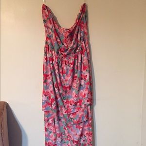 Beautiful Strapless Hi-Low Dress