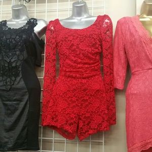 Super cute red lace romper! :) L