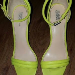 Neon strap heels