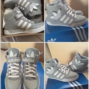 Addidas gray high tops