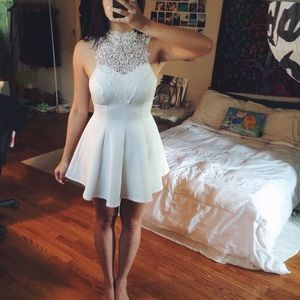 White Lace Skater Dress