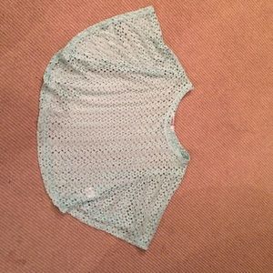 Crochet mint colored sweater top.