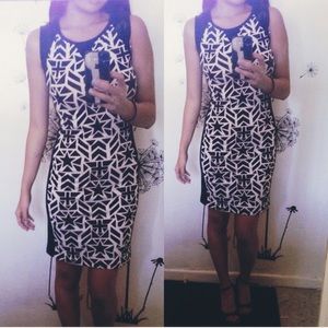 NWOT Black abstract shape dress