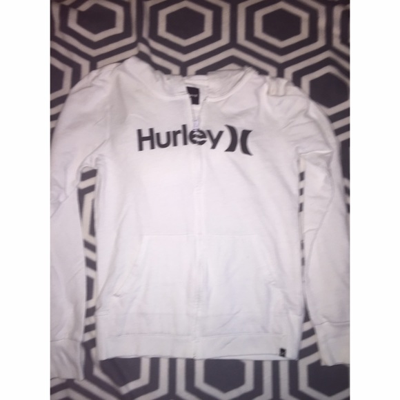 white Hurley zip up hoodie