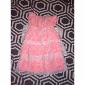 pink strapless dress