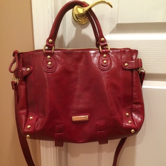 Authentic Steve Madden Dark Red/Gold Satchel