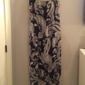 Maxi dress shirt in front long. In back