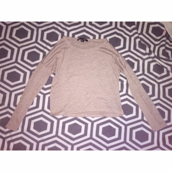 nude colored long sleeved sweater