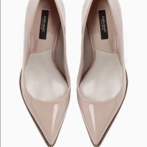 Zara Nude Zip Court Shoe