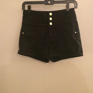 High waisted black shorts