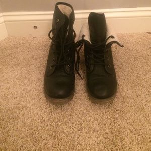 Black work boots