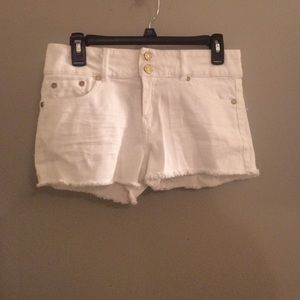 High waisted white shorts