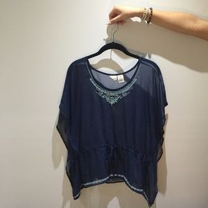 Mudd Flowy Blue Top
