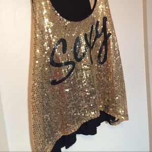 Golden sparkly tang top from Body Central