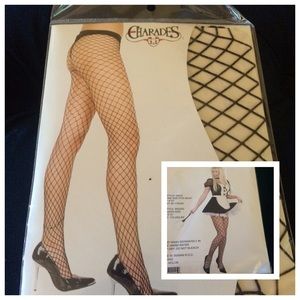 Black Queen Size Fishnet Pantyhose