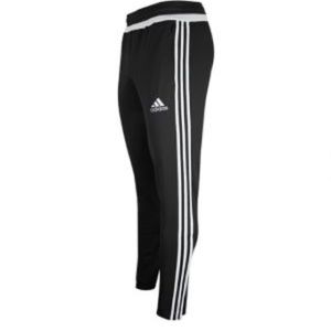 Black and white Adidas soccer pant.
