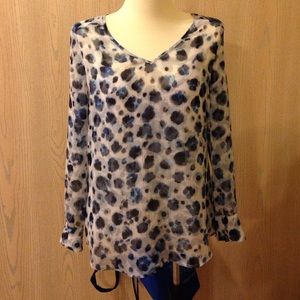 Blue and white blouse